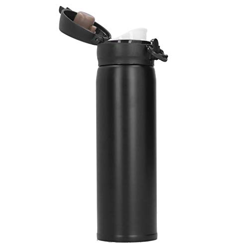 Restokki 500Ml Insulated Water Bottle, Stainless Steel Vacuum Flasks With Jumping Lid Portable Thermoses Cup For Biking Backpack Office Or Car(Black) #TOP19