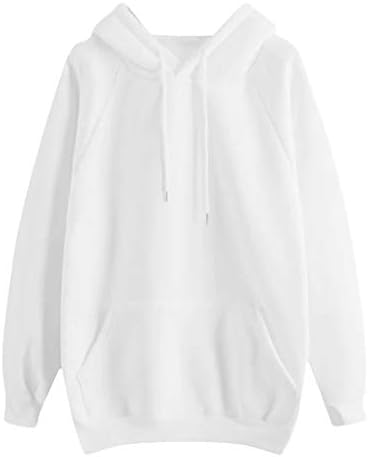 LUCAMORE Womens Girls Solid Long Sleeve Hoodie Yellow Hooded Sweatshirt Pullover Tops Blouse with Pocket