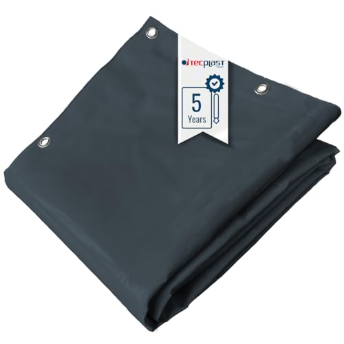 TECPLAST Toile Pergola Gris Anthracite 3x5 m LP506PR - Garantie 5 Ans - Bâche Pergola ou Tonnelle étanche en PVC pour terrasse