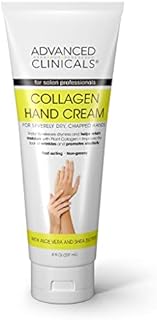 Advanced Clinicals Plant Collagen Hand Cream Skin Care Lotion For Dry Cracked Hands. Soothing & Hydrating Collagen Hand Lotion For Chapped Hands W/ Aloe Vera, Green Tea, & Shea Butter, Large 8 Fl Oz