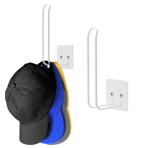 2 Pack White Hat Rack