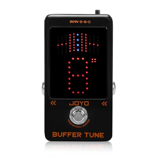 JOYO Pedal de afinador de búfer integrado con afinación precisa y pantalla LED para efectos de bajo eléctrico (Buffer Tune JF-19)