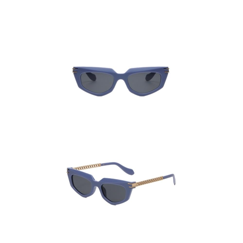 Kwadratowe brązowe okulary przeciwsłoneczne damskie męskie złote małe metalowe łańcuszki okulary przeciwsłoneczne retro casual okulary przeciwsłoneczne UV400