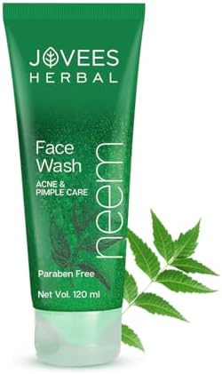 Jovees Herbal Neem Face Wash For Clear Skin with Neem & Tea Tree Ext | Gentle For Oily & Acne-Prone Skin | Controls Oil, Pimples and Dark Spots | Acne Control Cleanser For All Skin Type - 120ml