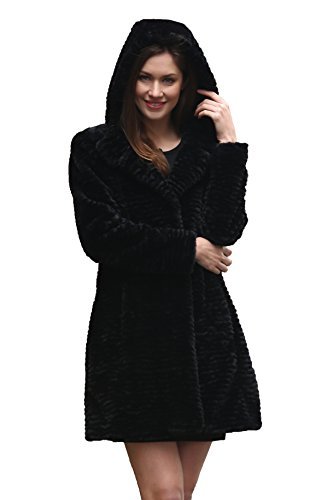 Adelaqueen Giacca Pelliccia Sintetico Nera Fur