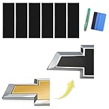 6 PCS Emblem Wrap Kit Compatible with Bowtie Logo Wrap Car Stickers, 11.8'' x 4.3'' Cut-Your-Own Emblem Overlay DIY Decals for Chevy, Matte Black with Tool Kits