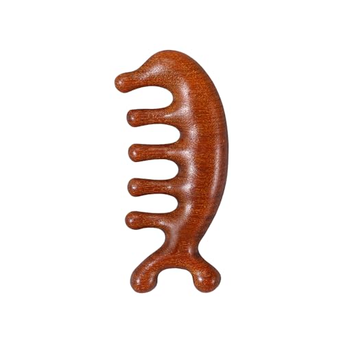 Peine y cepillo masajeador para cuero cabelludo de madera miniatura 1