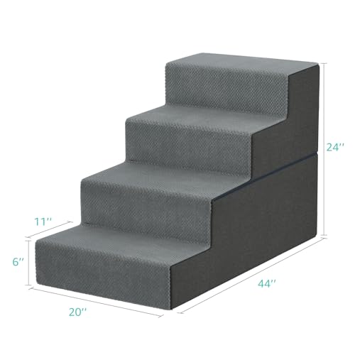 Image of YENING Large Dog Stairs for High Beds - 24 Inches Tall Extra Wide Pet Steps for Large Dogs to Get on Bed 4 Deep Step for Couch