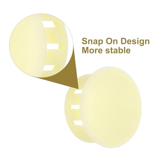 Image of MECCANIXITY 64PCS 22mm(7 /8 inch) Beige Plastic Hole Plugs, Flush Type Panel Hole Plugs Insert End Caps for Locking Hole Tubes Furniture Cabinet