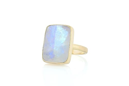 Bague Mariée Pierre de Lune en Or Idée Cadeau Anniversaire Juin