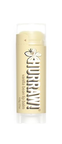 Hurraw! Vanilla Bean Lip Balm: Organic, Certified Vegan, Cruelty and Gluten Free. Non-GMO, 100% Natural Ingredients. Bee, Shea, Soy and Palm Free. Made in USA