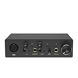 Interfaces de audio USB 24-bit/192 kHz, Interfaces de audio para computadora con amplificador de auriculares para PC/Win/Mac (negro)