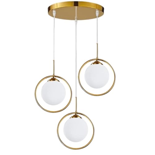 Image of Wall Lamp Chandelier Pendant Light, Home Decor for Bedroom, Living Room, Hallway, Cafe, Hotel, Restaurant (White Ring Hanging LAMP Set with LED Bulb Pack of 1)