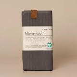 nordesign Küchentuch 60x40cm, Geschirrtuch aus Bio-Baumwolle, dunkelgrau