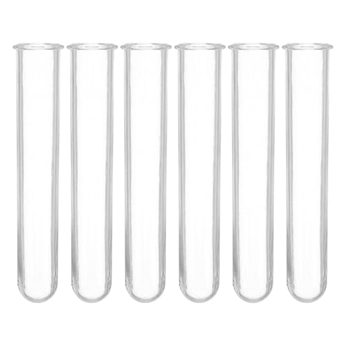 CAXUSD 6Pcs Clear Test Tube Vases for Hydroponic Plant Propagation Transparent DIY Desktop Flower Holders for Home and Office Decoration