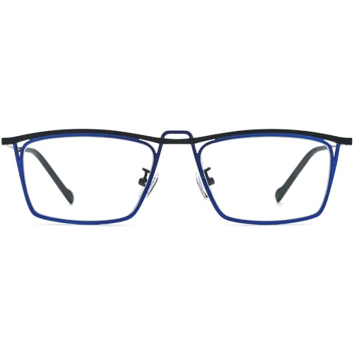 Image of FONEX Pure Titanium Glasses Frame Men Square Magnet Clip On Eyeglasses with Polarized Lens