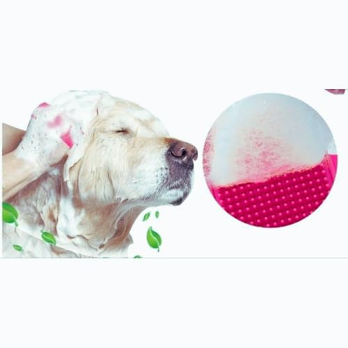 Escova de Silicone para Cachorros e Gatos - Conforto e Eficiência (Azul, Medio)