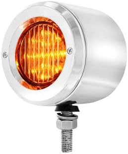United Pacific 31814 Marker Light, Double Face, LED, Assembly, with Bezel, 13 LED, Red Lens/Red LED, Stainless Steel, Round Design
