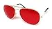 WebDeals - Aviator Silver Mirror or Color Mirror Metal Frame Sunglasses â€¦ (Gold Frame, Red)