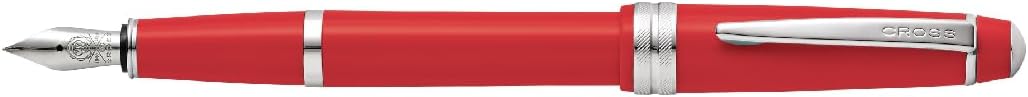 Cross Bailey Light Red Lacquer Fine Nib Fountain Pen - Professional Pen for Effortless Writing - Journaling, Note-Taking & More - Black Ink - Easy Handling - Includes Gift Box