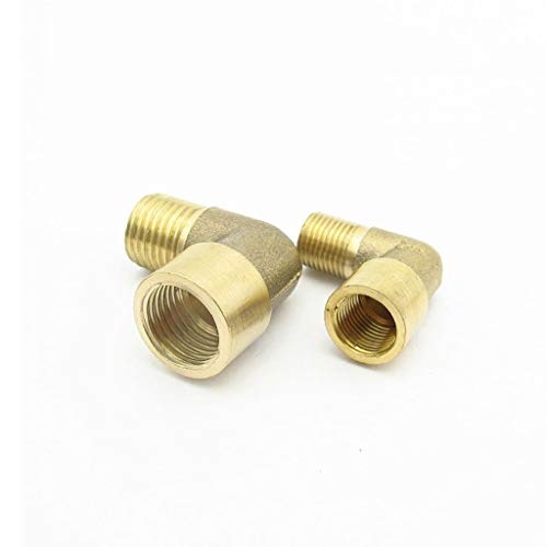 Codo de latón macizo de 90 grados con roscas macho hembra de 1/4 7