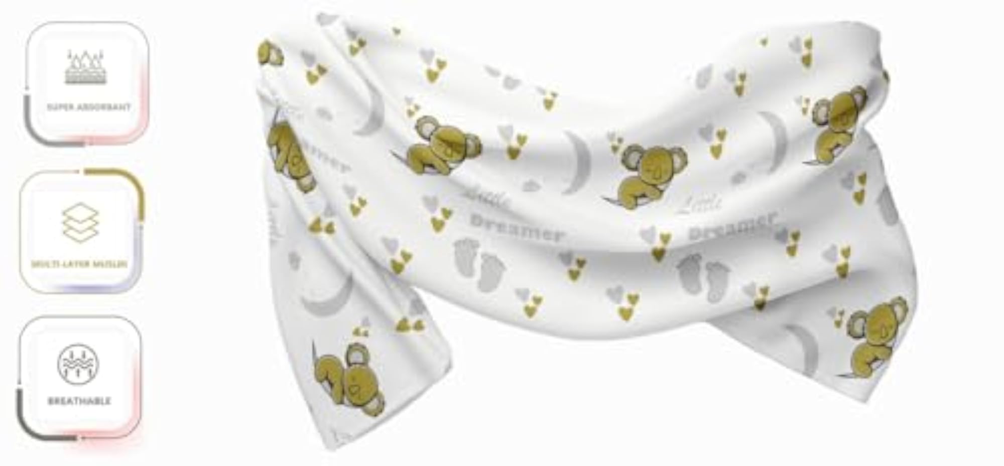 6 Layer Muslin Cotton Baby Blanket, Soft & Cozy