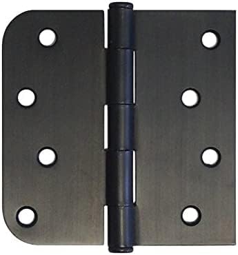 15 PCS 4"x4" Straight, Square Corner x 5/8" Round Radius Exterior Door Hinge Oil Rubbed Bronze (Almost Black)
