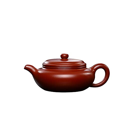 Image of Clay Teapot 8oz Chinese Zisha Tea Pot Dahongpao Mud Kungfu Tea Set for Brewing Loose Tea (Fanggu, Red)