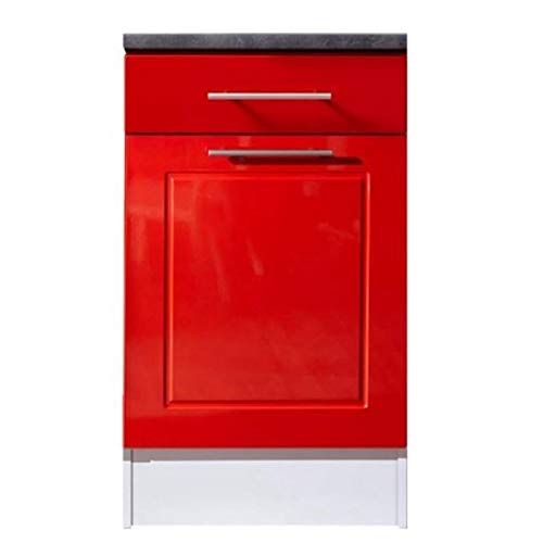 Möbel Akut Unterschrank Küche rot Hochglanz Valenzia 2 Küchenschrank...