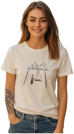 Camiseta Feminina Casual Fé Cristã Com Estampa Dtf Algodão