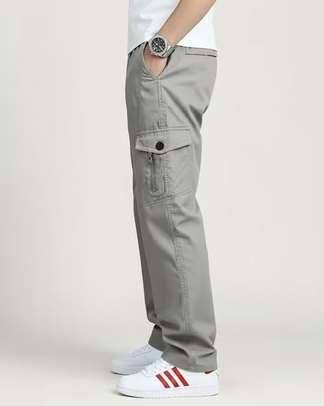 Image of Vikita Enterprise Men's Relaxed Fit Cotton Cargo Pant with Full Length and Zipper Closure Type | Mens Cargo Pants with Pocket