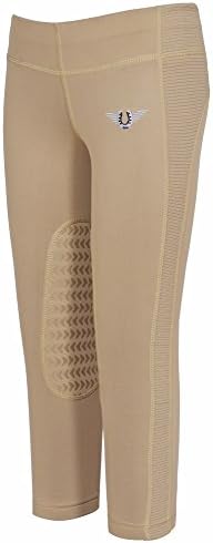TuffRider Kid's Ventilated Schooling Tights, Safari/Safari, Medium
