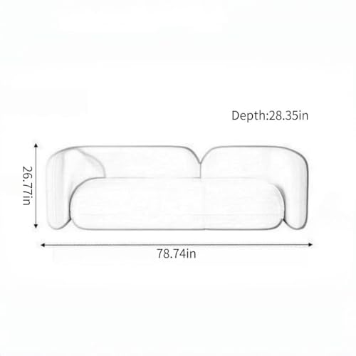 Image of Modern Minimalist 3-Seater Sofa - Upholstered Couch for Living Room, Apartment & Office (Brown /Ivory)