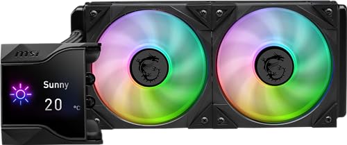 Image of MSI MPG CoreLiquid D240 ARGB CPU Liquid Cooler - 2.4 inch IPS LCD Screen - 240mm Radiator - Double 120mm ARGB PWM Fans - LGA 1700 /1851 / AM5 /AM4 Compatible