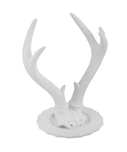 Rack of Treasures White Deer Antlers Jewelry Holder 7 in.