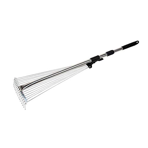 Kitabetty Telescopic Garden Leaf Rake, Adjustable Folding Garden Rakes Tool Set, Steel Wire Rake with Extendable Handle, for Quick Clean Up of Lawn and Yard