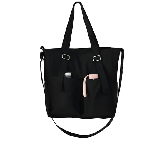 CHENXIAOHONG Bolsa Feminina Grande Capacidade, Bolsa de Ombro Vintage, Bolsa de Trabalho, Leve, Casual, Estilo Retrô, Bolsa para Dia a Dia, Elegante e Versátil (Preto)