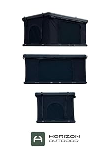 Horizon Outdoor - Tenda da Tetto Rigida in Alluminio per Auto – 2 Persone, Apertura Rapida, Materasso Comfort, Impermeabile, con Scala Telescopica – Overlanding, Campeggio SUV