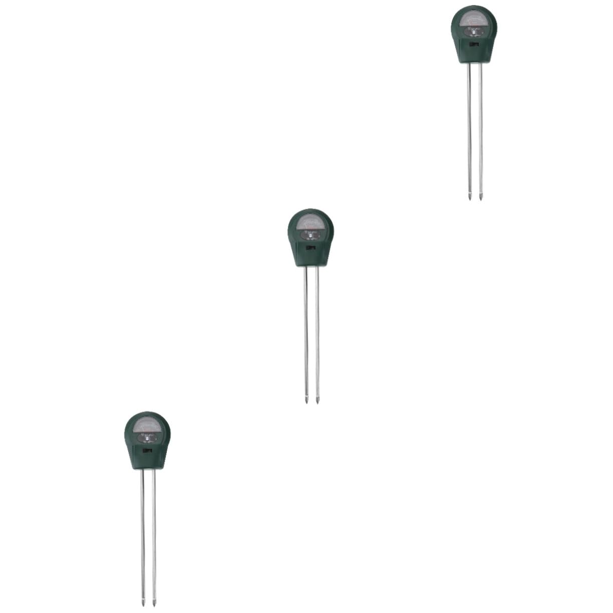 Kisangel 3 Piezas 3 1 probador de suelo Pruebas plantas sensor planta artificial kit de prueba de suelo heno prueba de humedad del suelo mini detector de suelo medidor de humedad AbS Green
