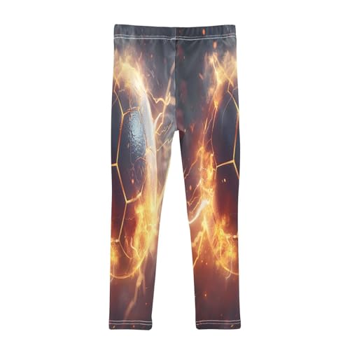 Toddler Girls Leggings Printed Yoga Pants Leggings Soccer Ball Lighting Fire for Kids2