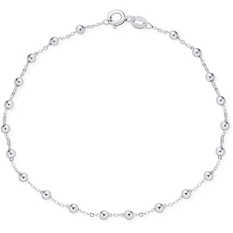 Itshaa 925 Sterling Silver Satellite Bead Ball Station Bracelet Silver Ball Bead Station Bracelet for Women Men 7/7.5/8 Inch(Gift Box)-3 Cover