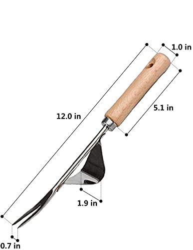 Hovico Manual Hand Weeder with Wooden Handle #TOP28
