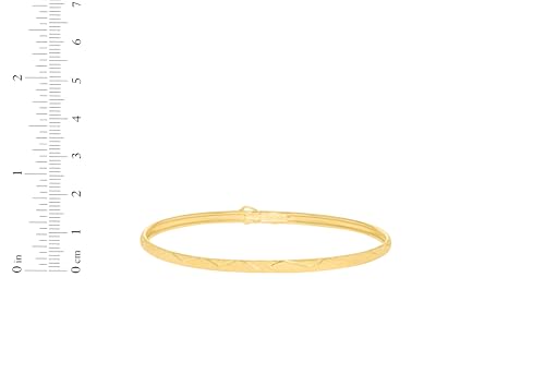 Floreo 10k Yellow Gold 3mm Classic Satin Finish Textured Flex Bangle Bracelet4