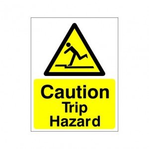 Caution Trip Hazard Sign 150mm x 200mm - Self Adhesive