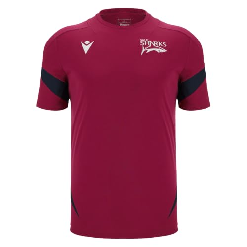 Image of Macron Sale Sharks 2025/2026 Mens Training Poly T-Shirt Red (UK, Alpha, XL, Regular, Regular, Red)