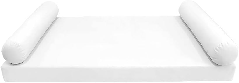 Prolinemax Style 5 - Mattress & Pillow Bolster for Outdoor Indoor Daybed Porch Swing Bed Knife Edge Crib Size AD106 | Covers ONLY |