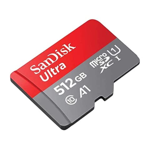 بطاقة ذاكرة Micro SD فائقة السرعة بسعة 512 جيجابايت مع محول - 100 ميجابايت/ثانية ، فئة 10 عالية السرعة ، A1 ، U1 [ضمان لمدة 5 سنوات]