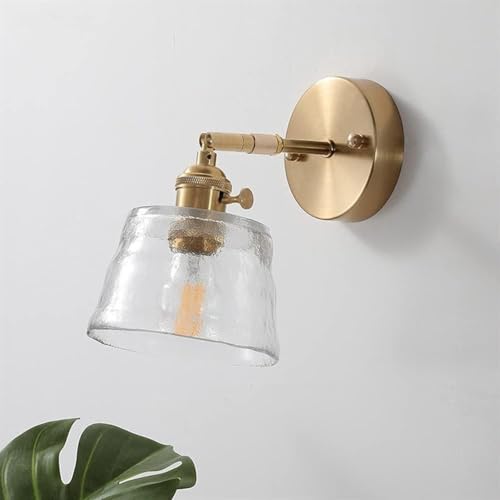 Applique murale en verre transparent orientable E27 avec interrupteur à pression intégrée - 2