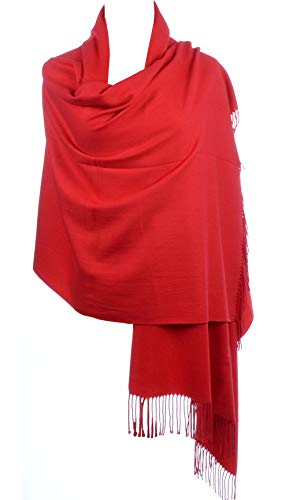 Be Your Own Style BYOS Versatile Oversized Soft Cashmere Shawl Scarf Travel Wrap Blanket W/Tassels, Many Colors