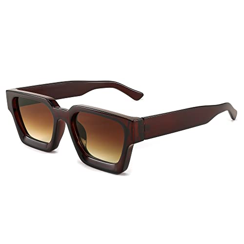 Lista de Mujer con Lentes de esta semana. 46 FEISEDY Gafas de sol cuadradas retro de los 90 para mujer Hombre Lentes de sol rectangulares de moda con protección UV400 B2385